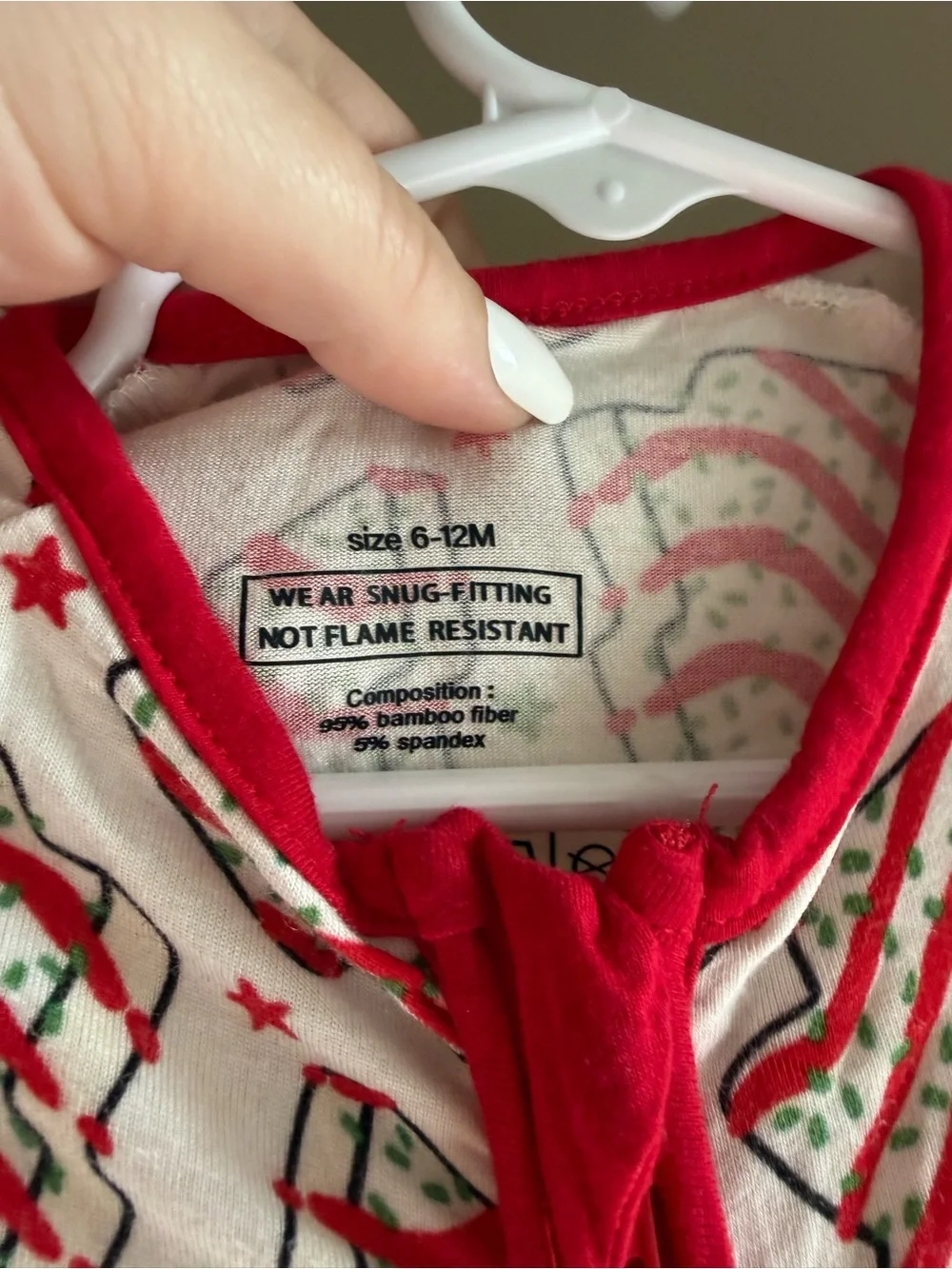 3 for $25 Red and White Holiday One-Piece Bamboo Pajamas